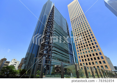Tokyo Shiodome cityscape Nittele Tower and Shiodome Tower 78392854
