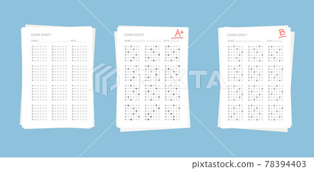 Exam sheet with test task and evaluation result set Exam sheet with test task and evaluation result set 78394403
