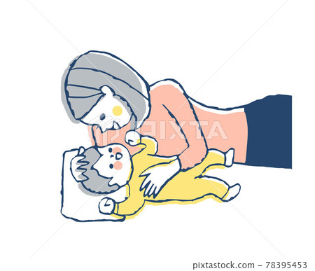 Mom sleeping with baby Mom sleeping with baby 78395453