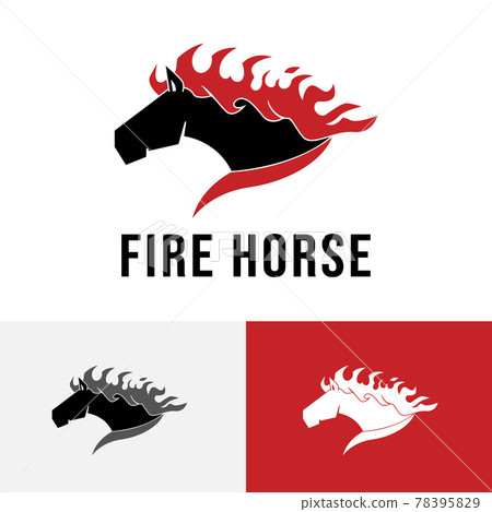 Fire Flame Burning Horse Run Fast Racehorse Logo Fire Flame Burning Horse Run Fast Racehorse Logo 78395829
