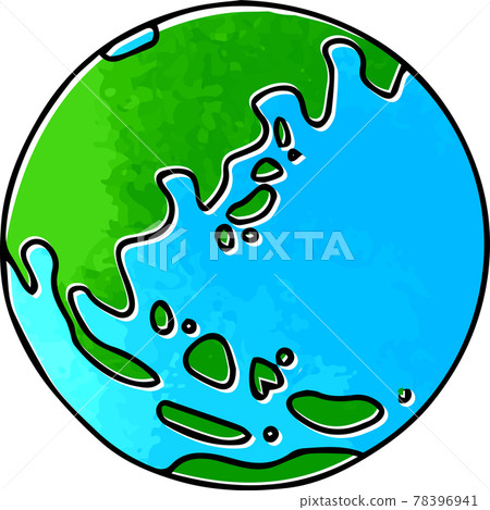 Earth planet watercolor texture analog style Earth planet watercolor texture analog style 78396941