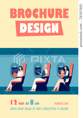 Happy airplane passengers sitting on their seats 78397885