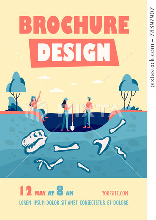 Group of archeologists discovering fossils Group of archeologists discovering fossils 78397907