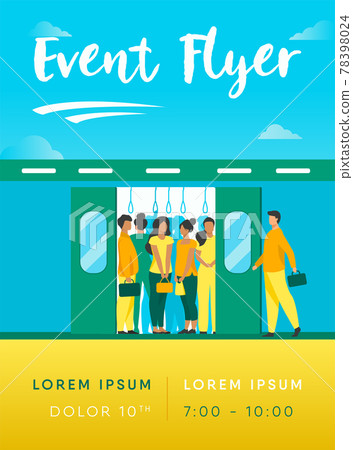 Crowd of commuters traveling by subway train 78398024