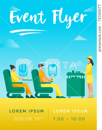 Air trip with comfort flat vector illustration 78398077