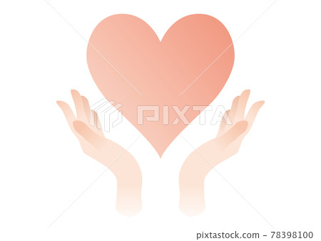 Vector simple heart shape and wrapping female hands Vector simple heart shape and wrapping female hands 78398100