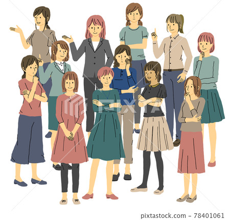 Multiple sets of young women Multiple sets of young women 78401061