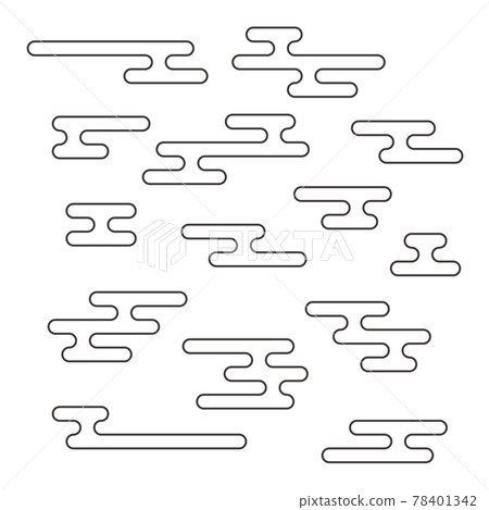Simple Japanese-style cloud / e haze illustration material line art 78401342