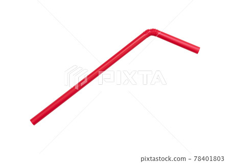 Red straw isolated on white background Red straw isolated on white background 78401803