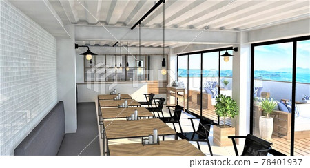 A refreshing cafe design perspective A refreshing cafe design perspective 78401937