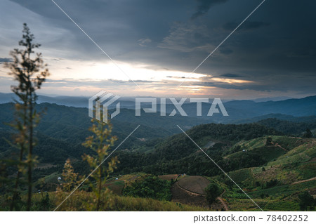 village in the mountains in asia 78402252