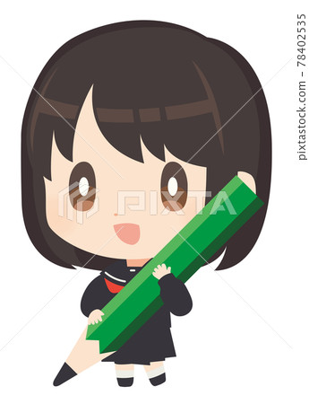 學生拿著鉛筆的插圖 78402535