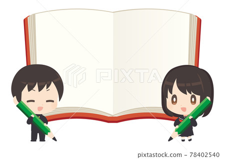 Book Clipart-young student holds an open book