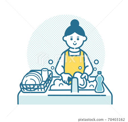 dishwashing, washing, female 78403162