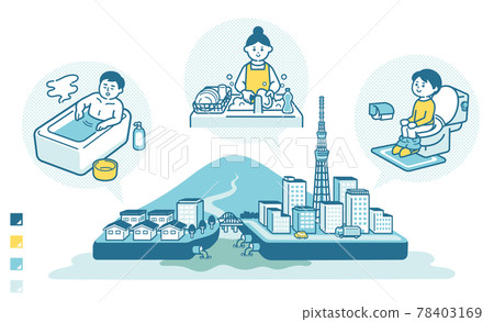 drainage, Washing Dishes, vector 78403169