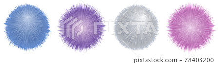Fur pompoms. Fluffy furry balls, set of colorful isolated elements. Shaggy realistic texture. Vector illustration Fur pompoms. Fluffy furry balls, set of colorful isolated elements. Shaggy realistic texture. Vector illustration 78403200