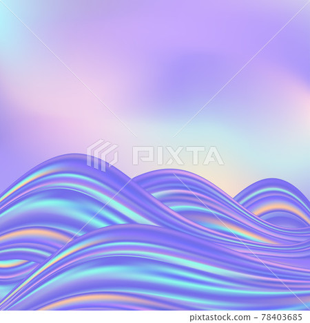 Holographic wavy background, rainbow color... - Stock Illustration ...