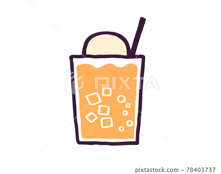 可愛的橙汁奶油汽水飲料/手寫插畫素材 可愛的橙汁奶油汽水飲料/手寫插畫素材 78403737
