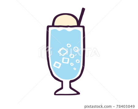 Cute soda juice cream soda drink drink / handwritten illustration material 78403849