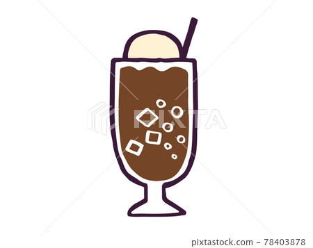 可愛的可樂奶油汽水飲料/手寫插畫素材 可愛的可樂奶油汽水飲料/手寫插畫素材 78403878