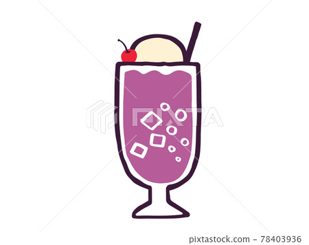 Cute grape juice float / hand-drawn illustration material 78403936