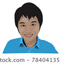 亞洲男性的特寫插圖 78404135