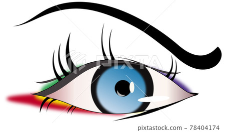 Close-up illustration of a single eye Close-up illustration of a single eye 78404174
