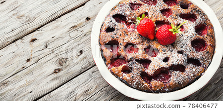 Baked strawberry tart pie,space for text Baked strawberry tart pie,space for text 78406477