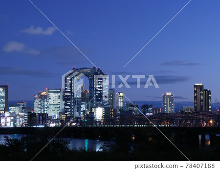 Evening view of Osaka city Umeda Evening view of Osaka city Umeda 78407188