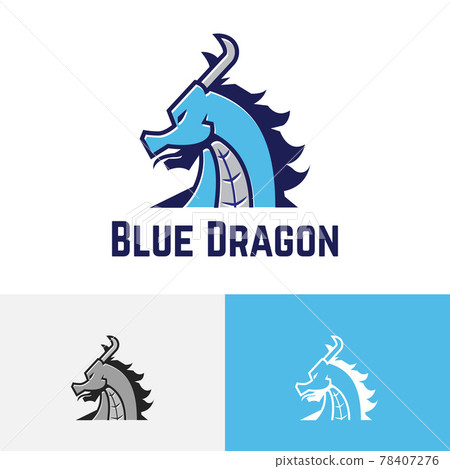 Blue Dragon Head Cool Esport Game Logo 78407276