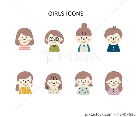 Various female icon sets Various female icon sets 78407686