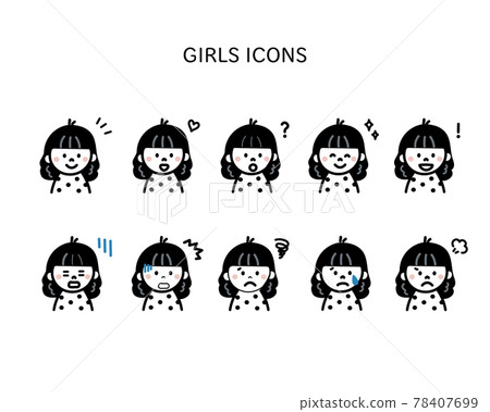 各種面部表情的女性・圖標集 各種面部表情的女性・圖標集 78407699