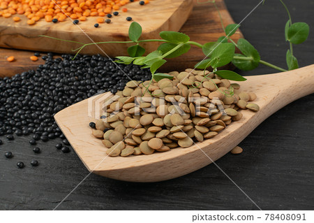 Raw Dry Lentils, Lentil Grains, Dal, Daal, Dhal, Masoor 78408091
