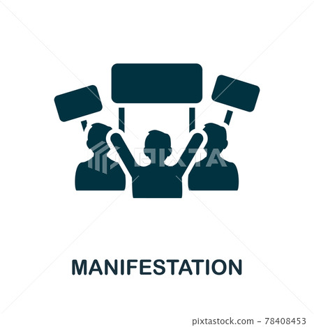 Manifestation icon. Monochrome simple element from civil rights collection. Creative Manifestation icon for web design, templates, infographics and more Manifestation icon. Monochrome simple element from civil rights collection. Creative Manifestation icon for web design, templates, infographics and more 78408453