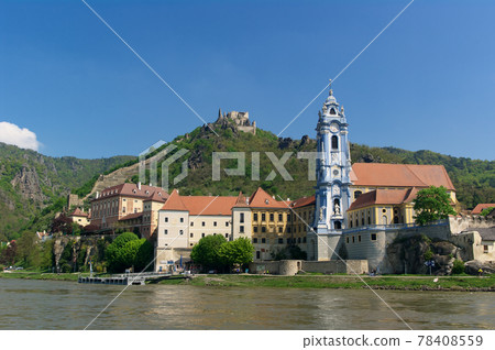 Dürnstein (Austria) seen from the Donau River Dürnstein (Austria) seen from the Donau River 78408559