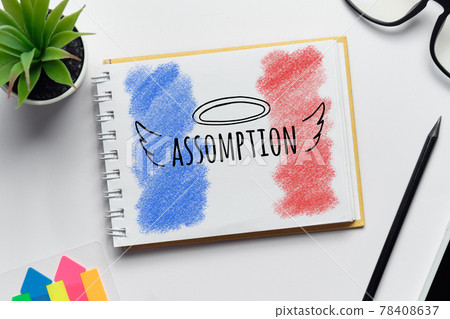 French Holiday assomption drawn on a notebook French Holiday assomption drawn on a notebook 78408637