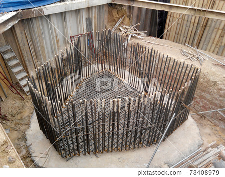 SELANGOR, MALAYSIA - JANUARY 15, 2017: Foundation work include the building piling works and pile cap construction at the construction site. Heavy construction work with full awareness about workers s 78408979