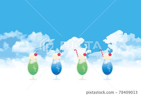 夏日藍天奶油蘇打水 78409013