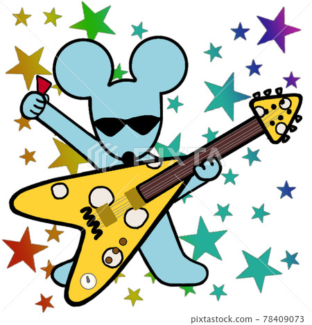搖滾明星！鼠標彈奏 Flying V 吉他。 78409073