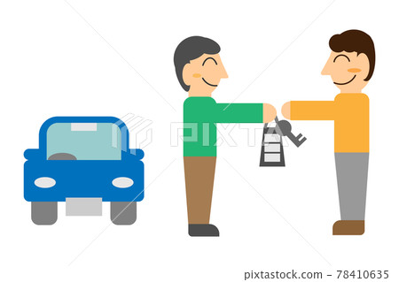 People who give and receive car keys in car sharing between individuals 78410635