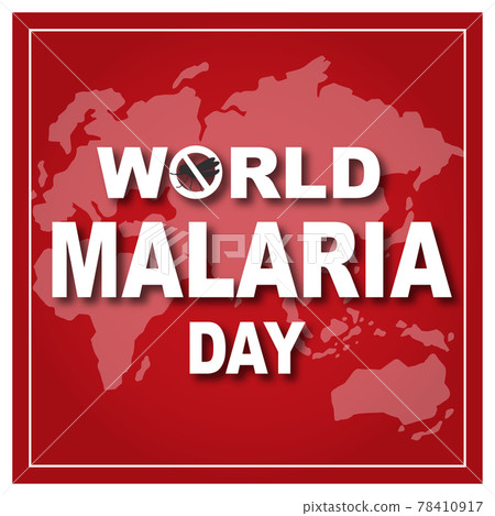World Malaria Day banner with world map background 78410917
