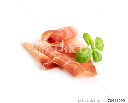 Slices of Prosciutto, Spanish Jamon Cut, Parma Ham Slices of Prosciutto, Spanish Jamon Cut, Parma Ham 78411099