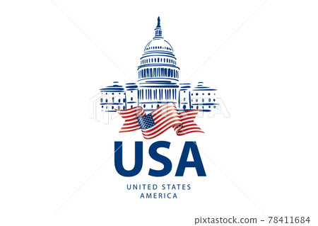Vector sign White House USA hand drawn 78411684