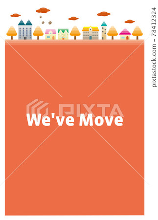 通知您搬家的明信片城鎮景觀的矢量圖 78412324