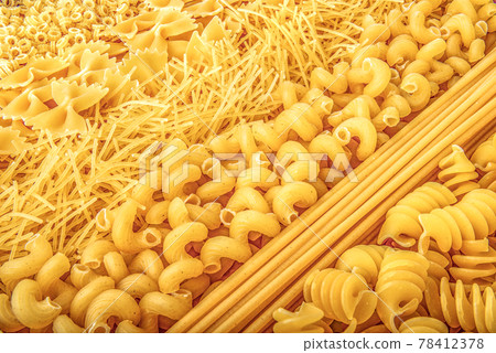Background of raw pasta 78412378