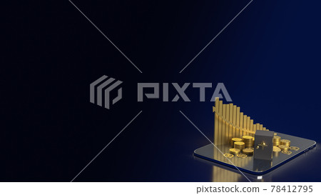 The vault safe and gold coins on tablet for business concept 3d rendering. 78412795