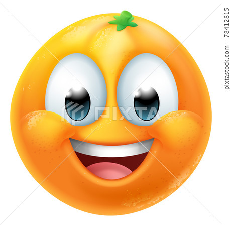 Orange Fruit Cartoon Emoticon Emoji Mascot Icon 78412815