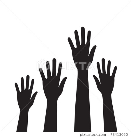 People hands raised vector for graphic design, logo, web site, social media, mobile app, ui illustration 78413030