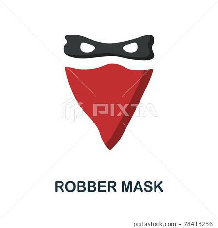 Robber Mask flat icon. Color simple element from wild west collection. Creative Robber Mask icon for web design, templates, infographics and more Robber Mask flat icon. Color simple element from wild west collection. Creative Robber Mask icon for web design, templates, infographics and more 78413236