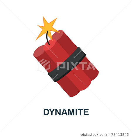 Dynamite flat icon. Color simple element from wild west collection. Creative Dynamite icon for web design, templates, infographics and more 78413245